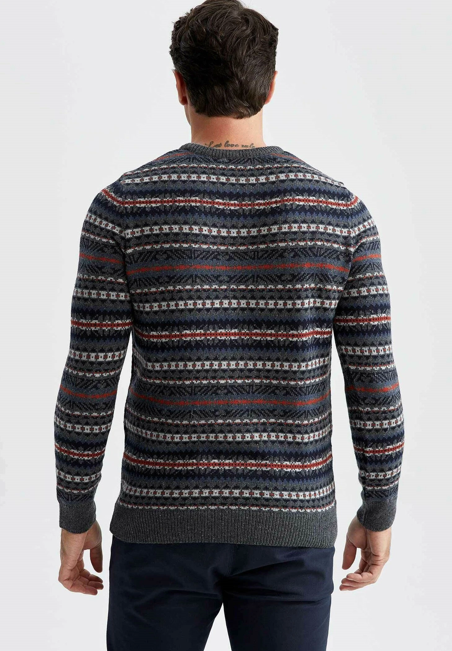 DeFacto Regular Fit- Trui - Anthracite 5 DeFacto Regular Fit- Trui - Anthracite - Afbeelding 3