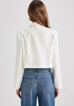 DeFacto Regular Fit- Blazer - Ecru -DeFacto f650feb02e434672b9e84548964f409b