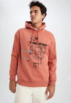 DeFacto Boxy Fit- Hoodie - Orange