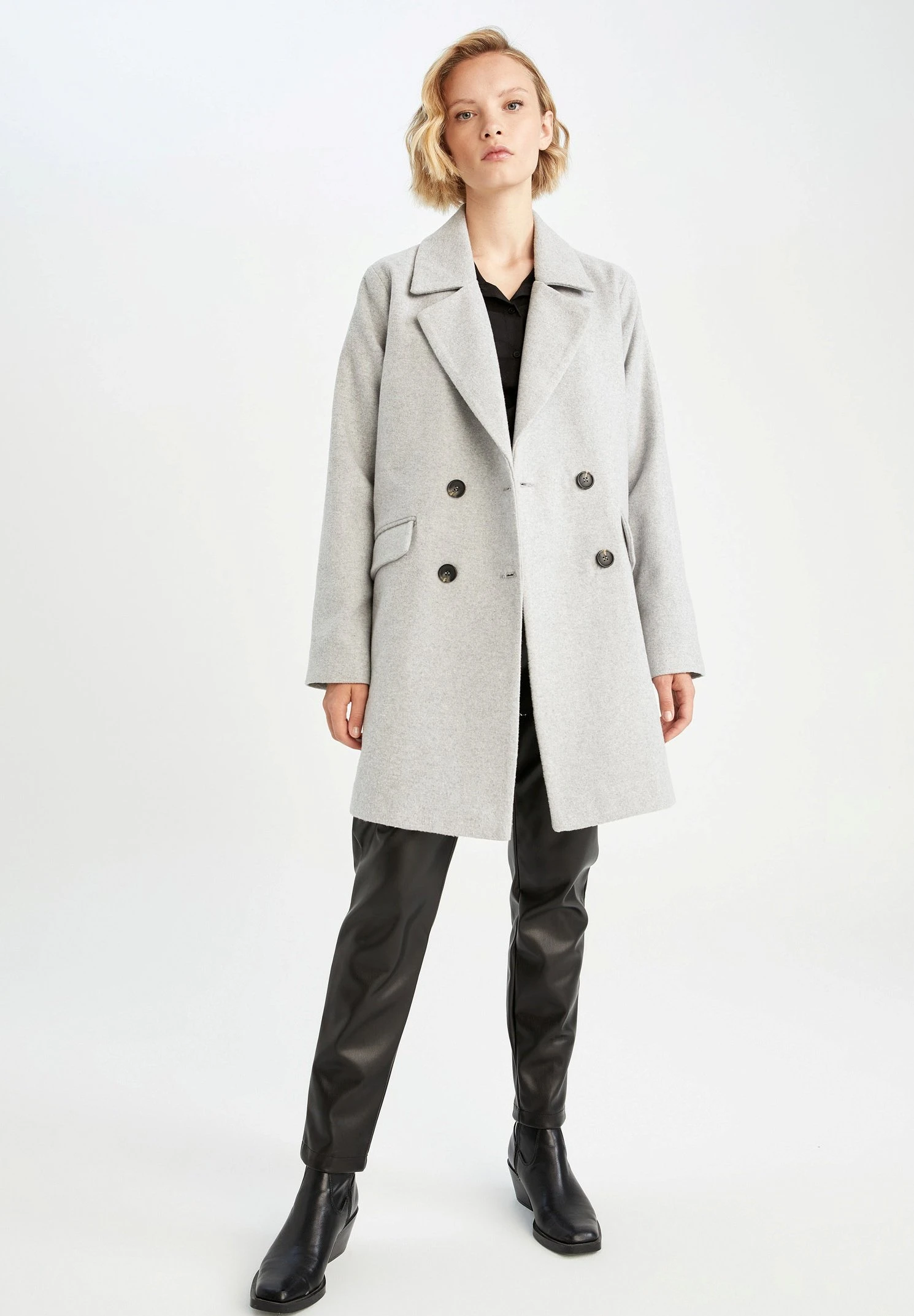 DeFacto Regular FitWinter- Halflange Jas - Grey 4 DeFacto Regular FitWinter- Halflange Jas - Grey - Afbeelding 2