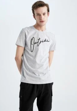DeFacto T-Shirt Print - Grey