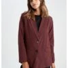 DeFacto Relax Fit - Blazer - Bordeaux 2 DeFacto Relax Fit - Blazer - Bordeaux -DeFacto f973f2972d7a4a68ad085e9dae41a656
