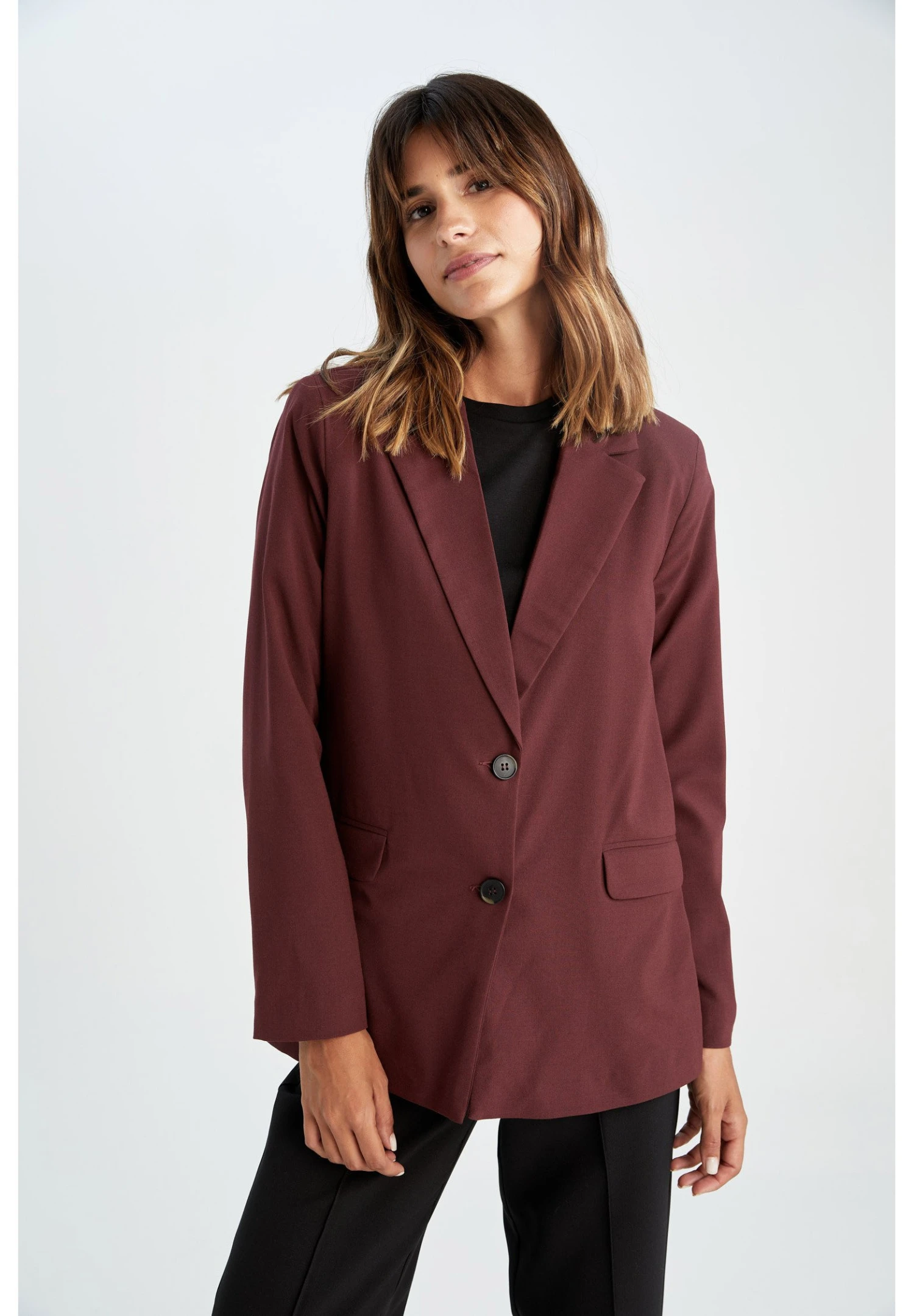 DeFacto Relax Fit - Blazer - Bordeaux 3 DeFacto Relax Fit - Blazer - Bordeaux