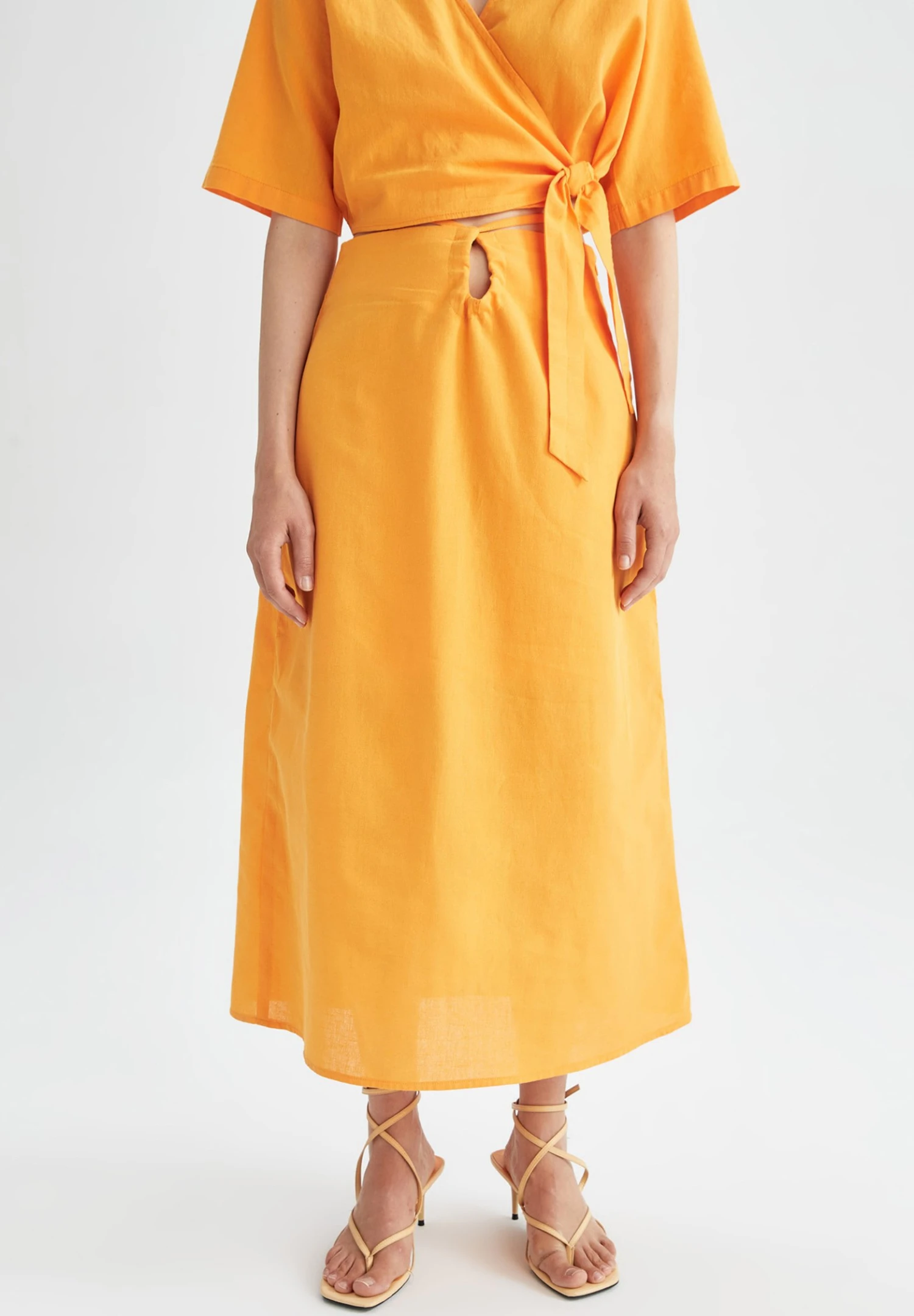 DeFacto Straight - A-Lijn Rok - Orange 3 DeFacto Straight - A-Lijn Rok - Orange