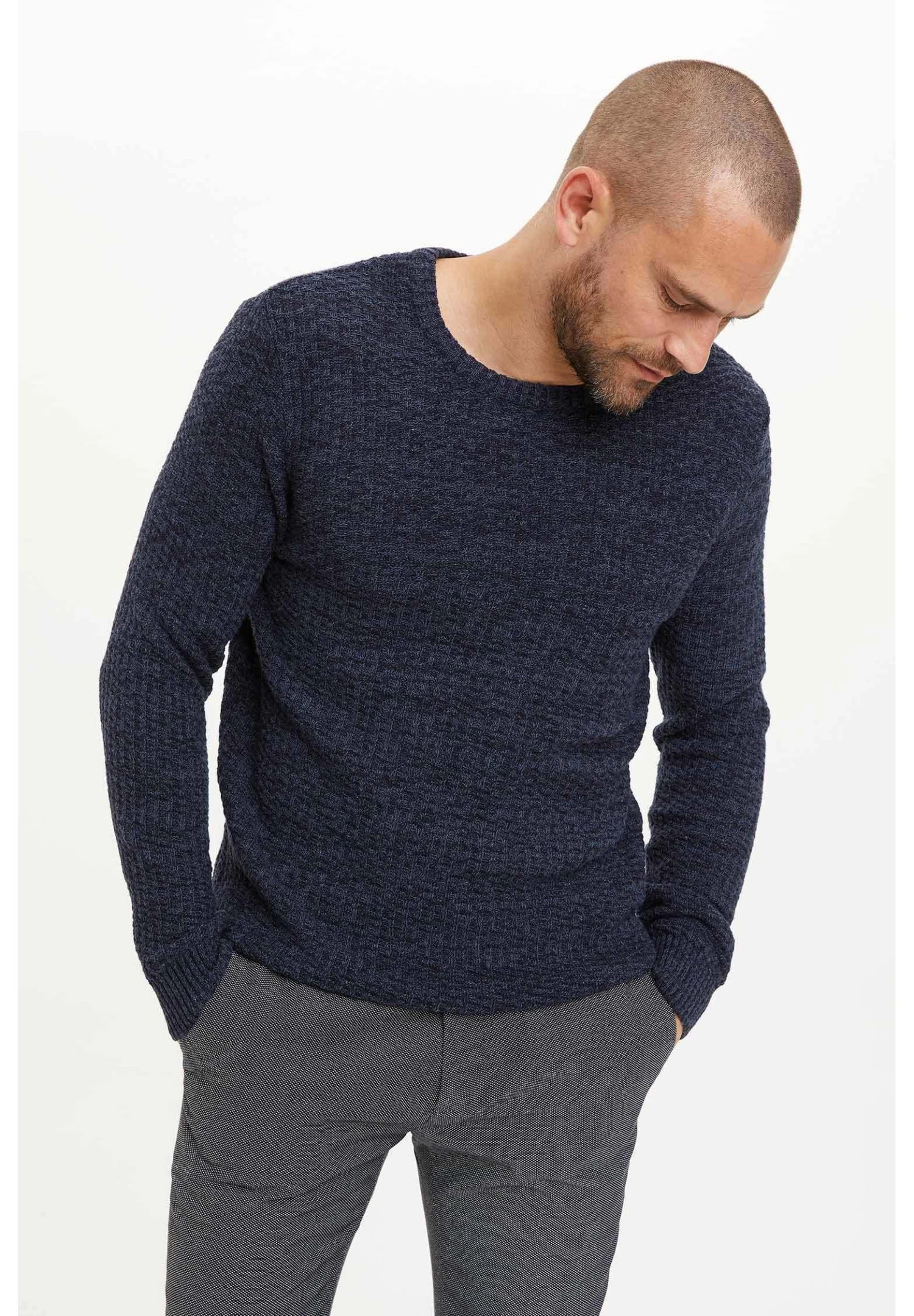 DeFacto Slim Fit - Trui - Navy 4 DeFacto Slim Fit - Trui - Navy - Afbeelding 2