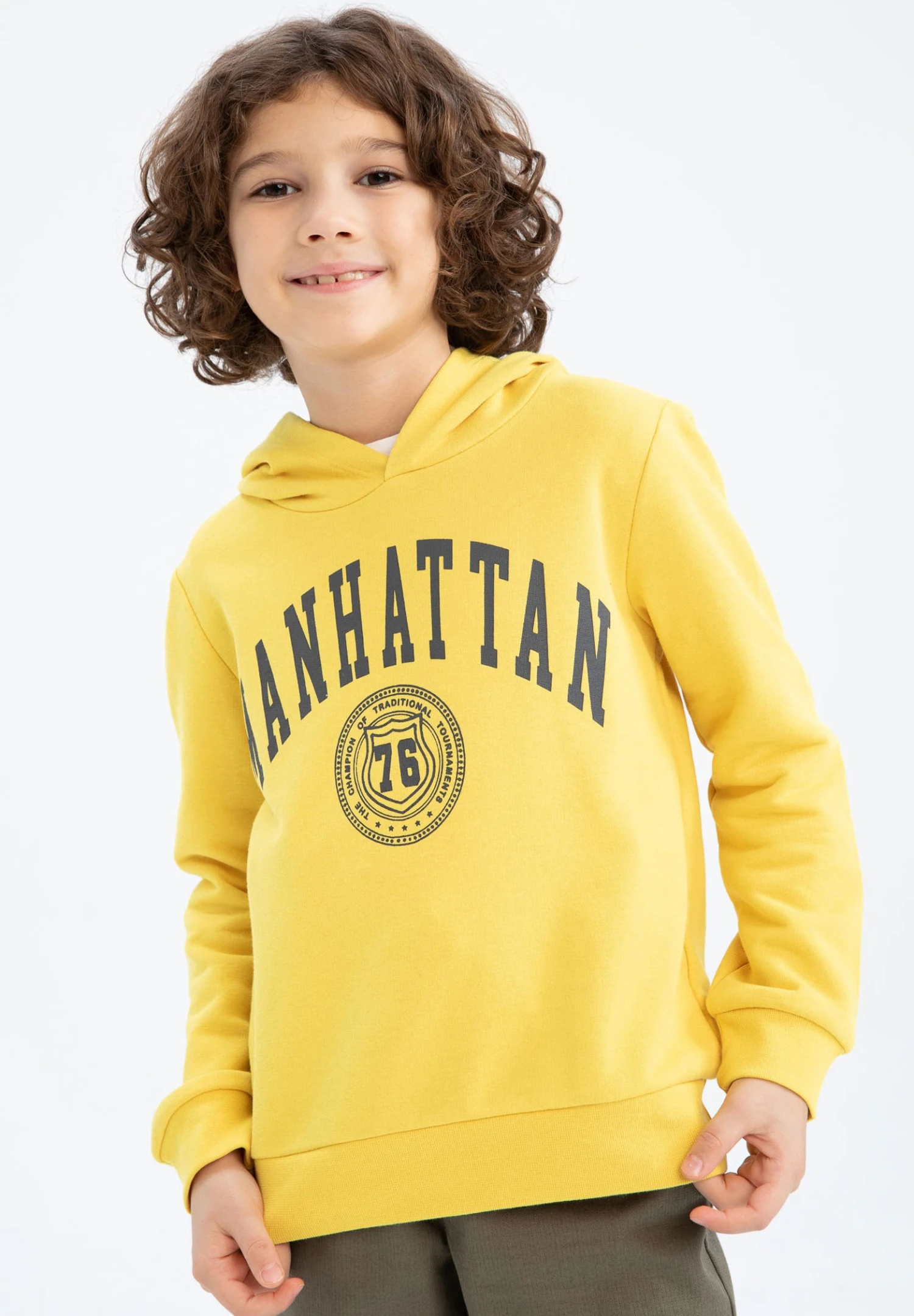 DeFacto Regular Fit- Hoodie - Yellow 4 DeFacto Regular Fit- Hoodie - Yellow - Afbeelding 2