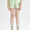 DeFacto Shorts - Green -DeFacto fb0bdf58e6ea44e98ebaaff84e045f5b