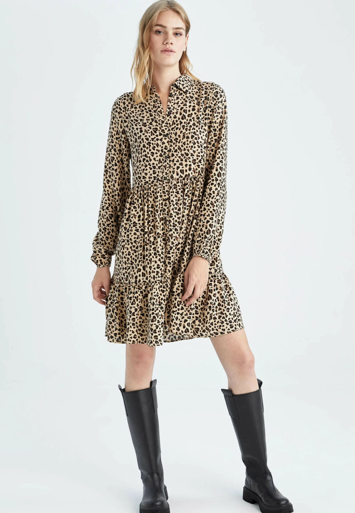 DeFacto Tiered - Blousejurk - Beige 4 DeFacto Tiered - Blousejurk - Beige - Afbeelding 2