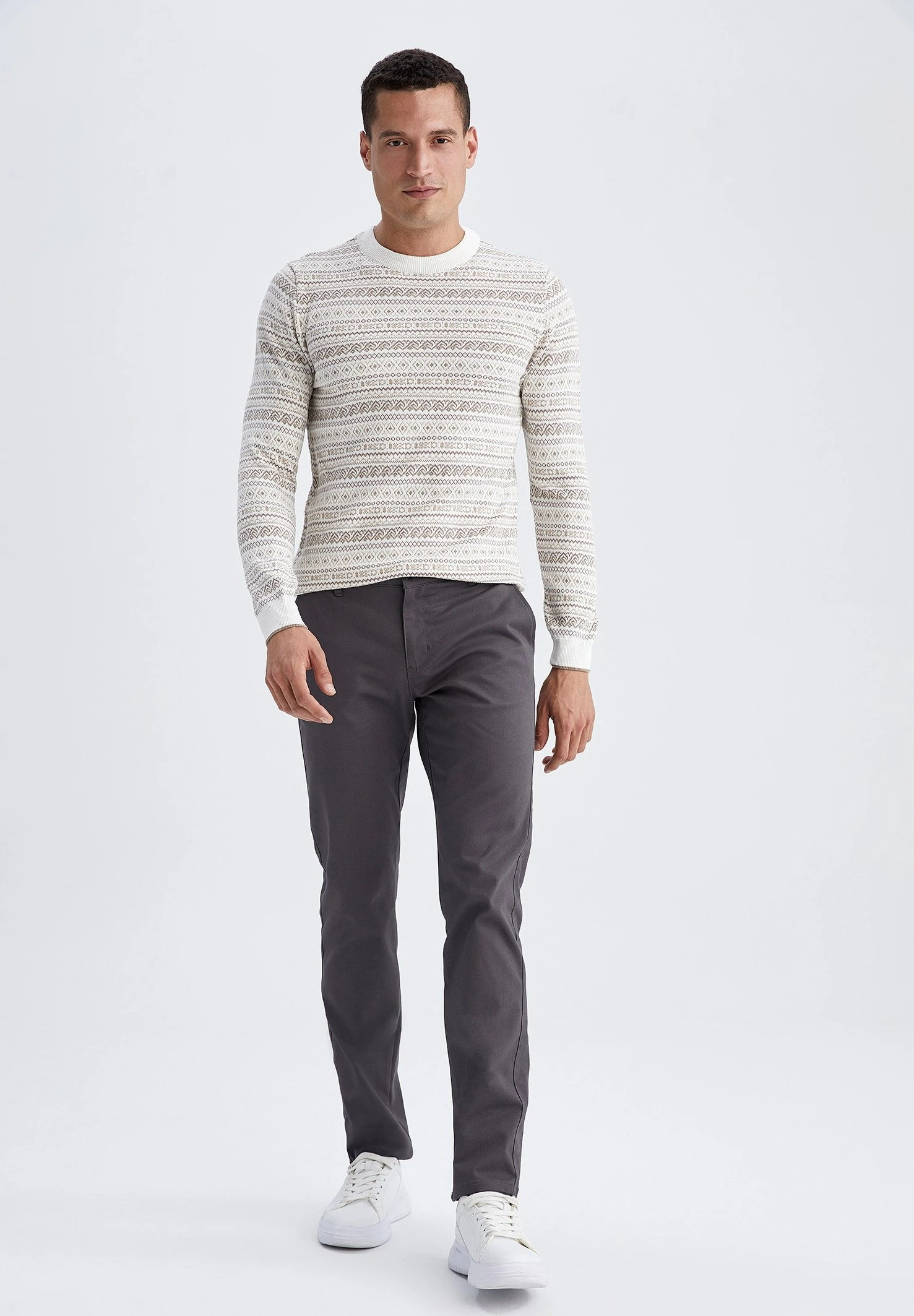 DeFacto Regular Fit- Trui - Ecru 4 DeFacto Regular Fit- Trui - Ecru - Afbeelding 2