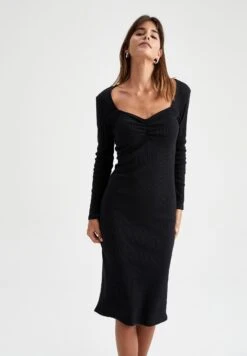 DeFacto Gebreide Jurk - Black