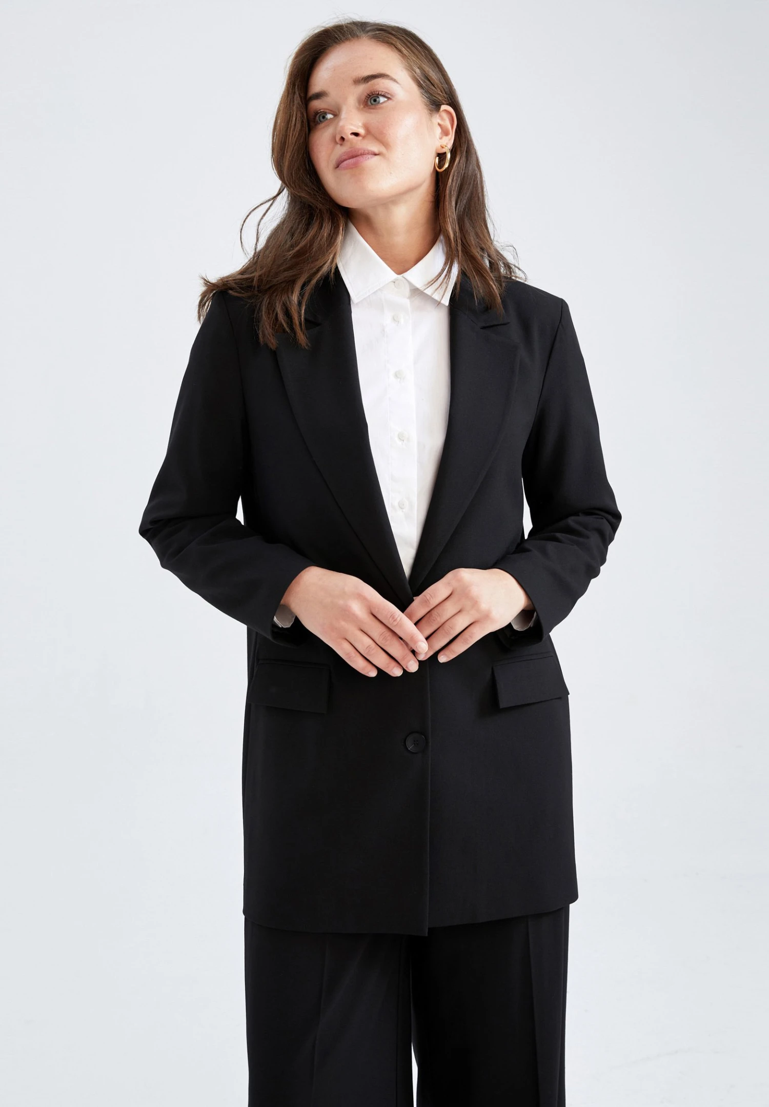 DeFacto Regular Fit - Halflange Jas - Black 3 DeFacto Regular Fit - Halflange Jas - Black