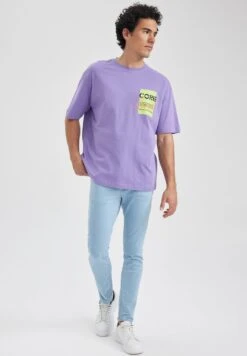 DeFacto T-Shirt Print - Purple 7 DeFacto T-Shirt Print - Purple -DeFacto fee191663967416491169ec94b04dd2c