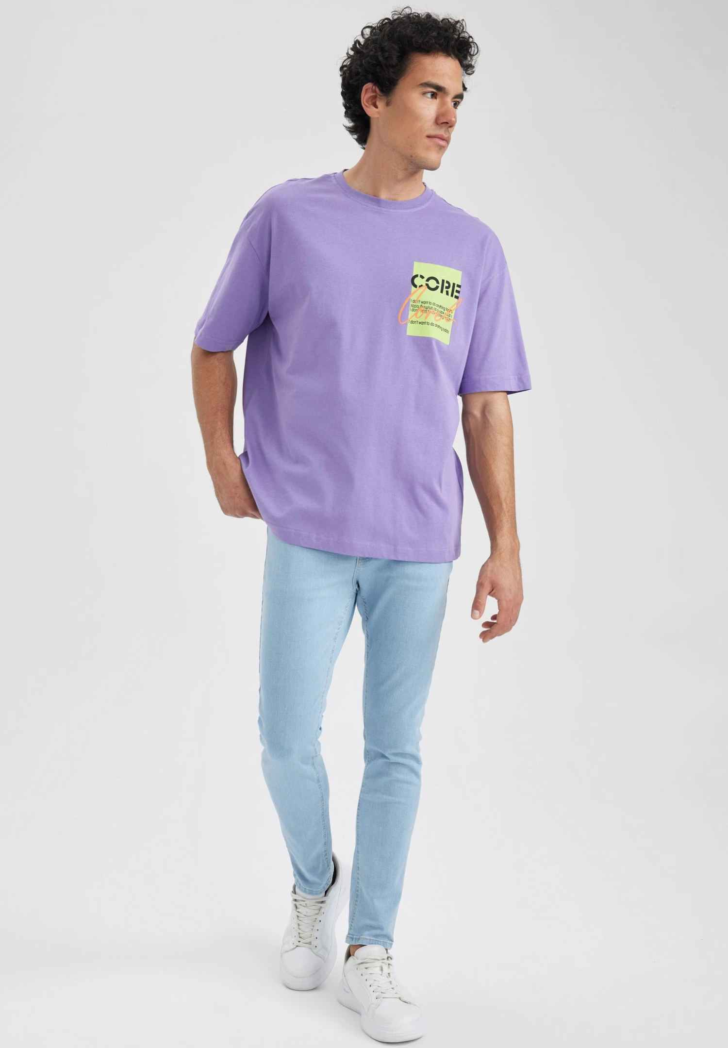 DeFacto T-Shirt Print - Purple 4 DeFacto T-Shirt Print - Purple - Afbeelding 2