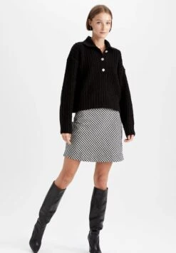 DeFacto Standart Fit - Trui - Black -DeFacto ff810b824e6b4d8a9d2abb8dfb6ab92f